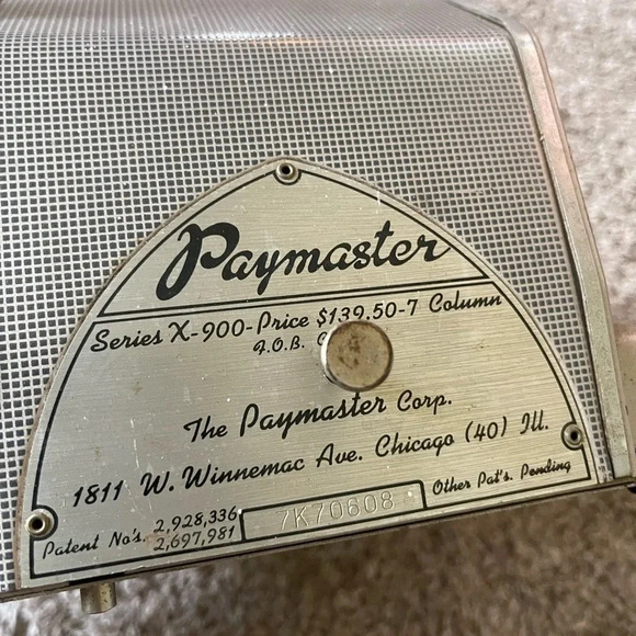 Vintage Paymaster Cash Register Series  X-900 With Key - Picture 5 of 7